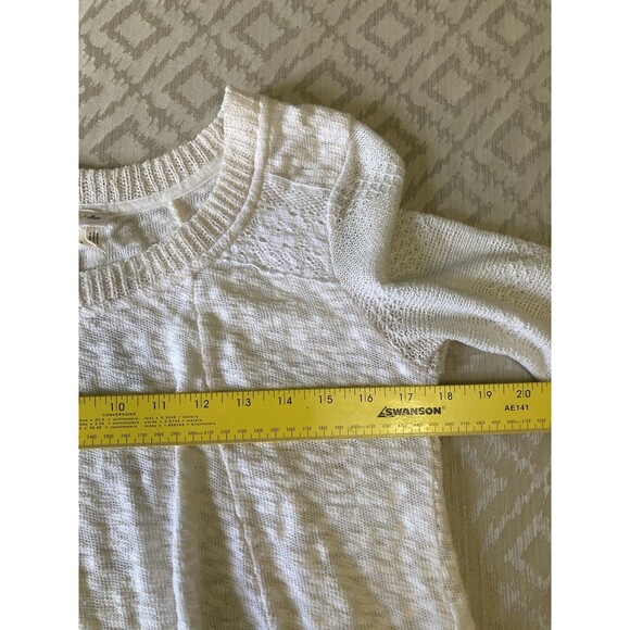 Anthropologie Meadow Rue Top White Hi Low Crochet - Picture 8 of 11